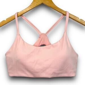 NEW Marika Pink Sports Bra Racerback Padded Light Support Athletic Size Large